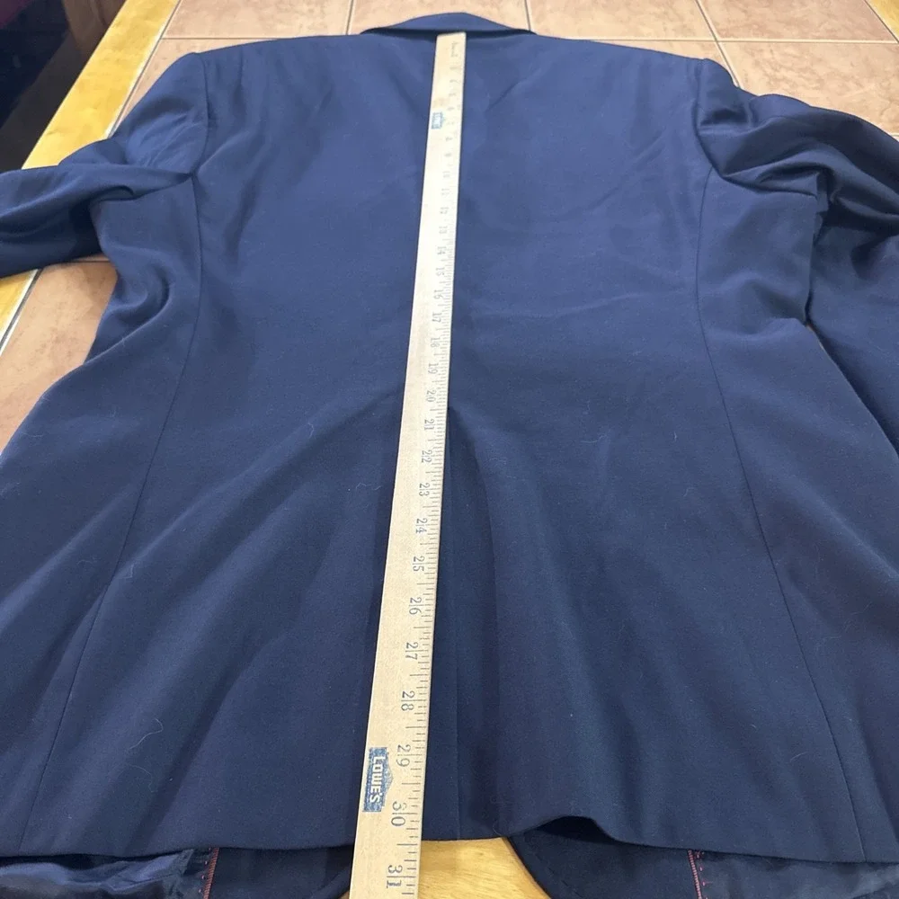 Giorgio Armani Le Collezioni 40R Slim Fit Navy Blue Wool Blend Blazer Jacket